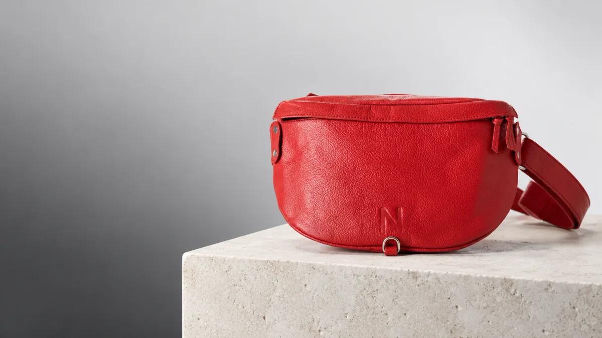 Nirvana red leather Fanny Pack
